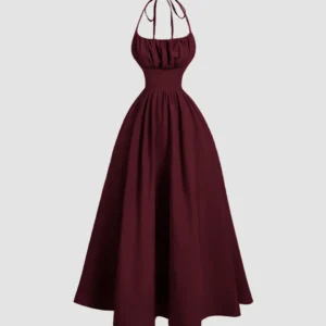 Home halter neck mazi dress